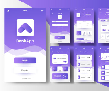 banking application screens